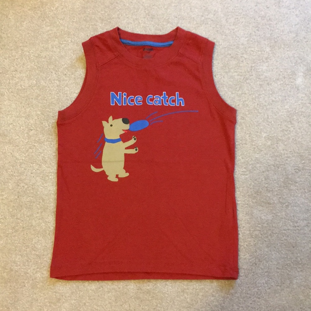 Gymboree sleeveless boys shirt size 5T dog/catch